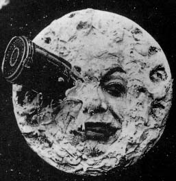 A classic case of facial pareidolia in the 1902 George Méliès silent film Voyage dans la Lune (A Trip to the Moon, 1902)
