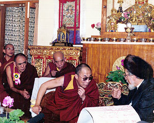The XIV Dalai Lama and Rabbi Zalman Schachter-Shalomi, India, 1990