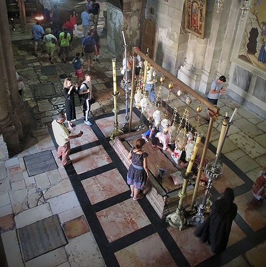 Pilgrims in the Church of the Holy Sepulcher