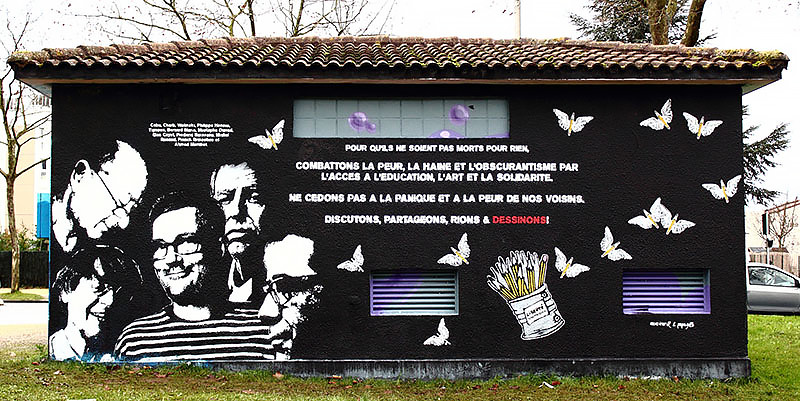 Graff à la mémoire de Charlie Hebdo