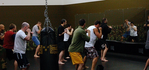Men train at the Mars Hill Church Eastside MMA Club.