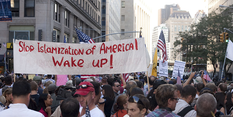 Image from an anti-Mosque Protest in New York City, September 11, 2010. Photo by Chris Rojas. Available via Flickr.