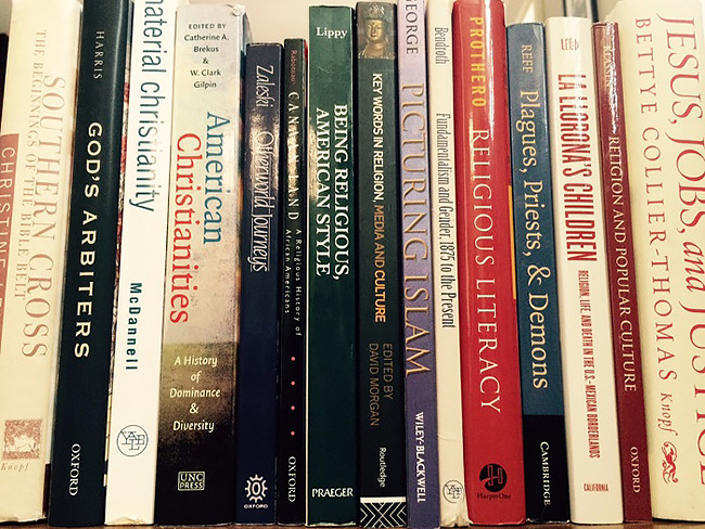 Religious studies texts. Photo by Editor, 2015.